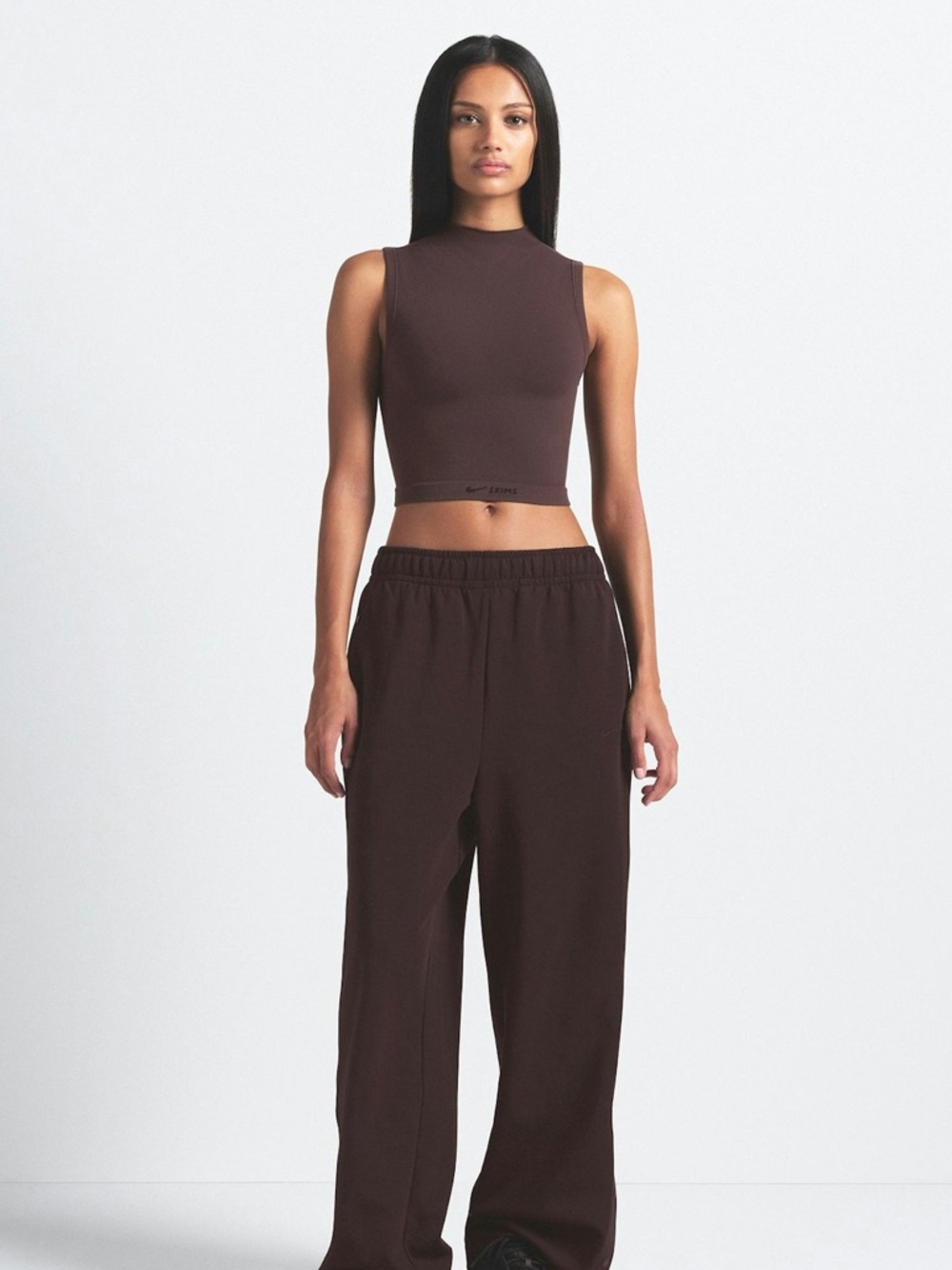 SKIMS x Nike Vintage Seamless Mock Neck Longline Bra Currant M NWT